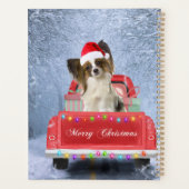 Papillon Dog in sneeuw, met kerstmis Planner (Achterkant)