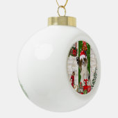 Papillon Dog Kerstmis Keramische Bal Ornament (Links)
