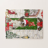 Papillon Dog Kerstmis Legpuzzel (Horizontaal)