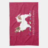 Papillon Dog Merry-kerstdesign Theedoek (Verticaal)