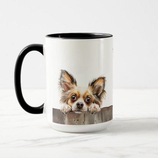 Papillon Dog Mug (Gauche)