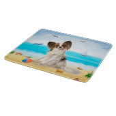 Papillon Dog op strand Snijplank (Hoek)