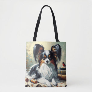 Papillon Dog Painting Draagtas