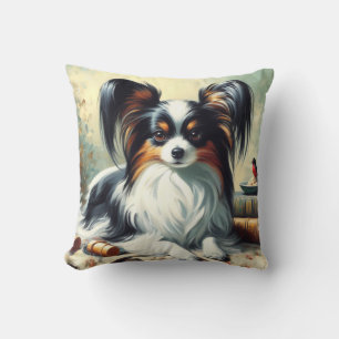 Papillon Dog Painting Kussen