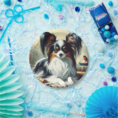  Papillon Dog Painting Papieren Bordje (Feest)