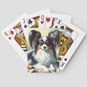 Papillon Dog Painting Pokerkaarten