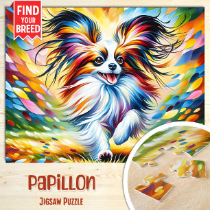 Papillon Dog Portrait Acryl Art Print Hondenliefhe Legpuzzel