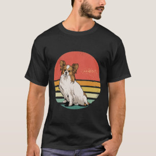 Papillon Dog Retro 70s Hondenhuisdier T-shirt