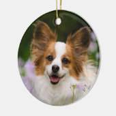 Papillon Dog Romantic Cute Portrait Keramisch Ornament (Links)