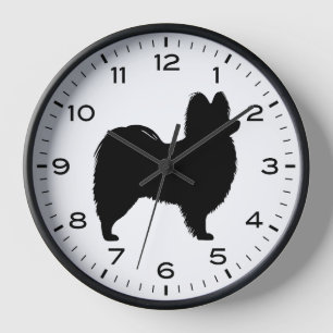 Papillon Dog Silhouette met cijfers en minuten
