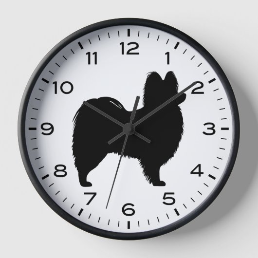 Papillon Dog Silhouette met cijfers en minuten (Voorkant)