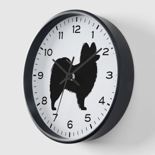 Papillon Dog Silhouette met cijfers en minuten (Hoek)