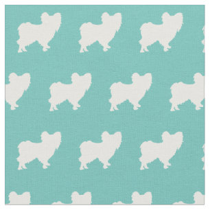 Papillon Dog Silhouette Pet Blauwgroen Stof