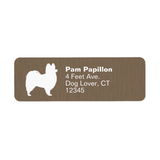 Papillon Dog Silhouette Return Address Labels (Voorkant)