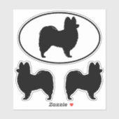 Papillon Dog Silhouetten Vinyl Sticker Set (Vel)
