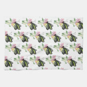 Papillon d'oiseau vert serviette de cuisine Imprim (Horizontal)
