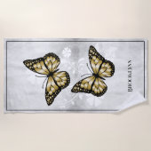 Papillon d'or Floral Beach serviette (Devant)