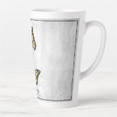 Papillon d'or Floral Latte Mug personnalisé (Droite)