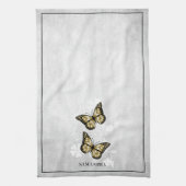 Papillon d'or Floral serviette de cuisine (Vertical)