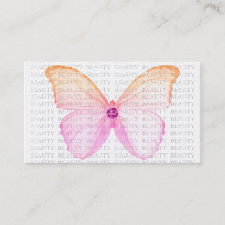 Papillon d'orange de rose de carte de visite de