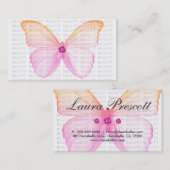 Papillon d'orange de rose de carte de visite de (Devant / Derrière)