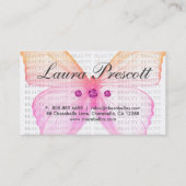Papillon d'orange de rose de carte de visite de (Dos)