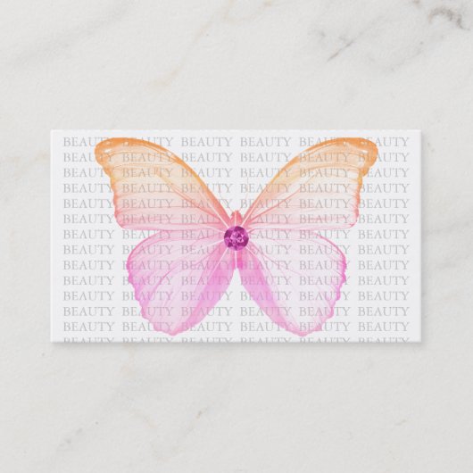 Papillon d'orange de rose de carte de visite de (Devant)