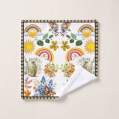 Papillon du jardin de printemps Arc en ciel Vert s (Gant de toilette)