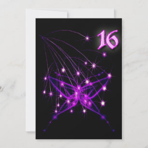 Papillon électrique Goth Sweet 16 Invitation