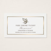 Papillon élégant, billet de boisson gratuite (Devant)