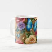 Papillon élégant et Mug d'or floral (Devant gauche)