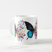 Papillon élégant et mug florale (Devant gauche)