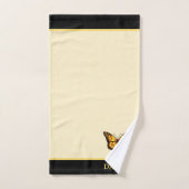 Papillon élégant sur ivoire et bande noire (Serviette à main)