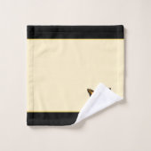 Papillon élégant sur ivoire et bande noire (Gant de toilette)