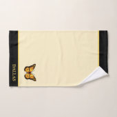 Papillon élégant sur ivoire et bande noire (Serviette à main)