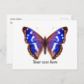 Papillon Empereur Violet Watercolor Art Carte post (Devant / Derrière)