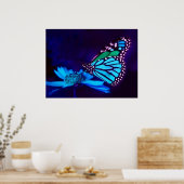 Papillon en affiche bleue (Cuisine)