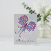 Papillon en argent penser à votre carte postale (Debout devant)