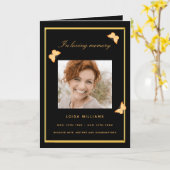 Papillon en or noir photo programme de funérailles (Fleur jaune)