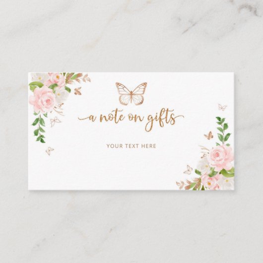 Papillon en or transparent sur la carte cadeau (Devant)