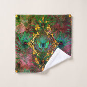 Papillon en plumes de paon victorien élégant viole (Gant de toilette)