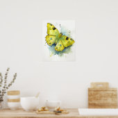 Papillon en soufre sans nuages Art Imprimer Poster (Cuisine)