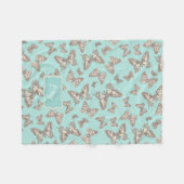 Papillon encré motif aqua turquoise à couverture (Devant (Horizontal))