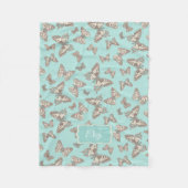 Papillon encré motif aqua turquoise à couverture (Devant)