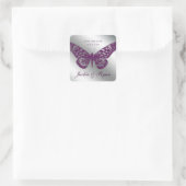 Papillon Enregistrer Date Mariage Stickers Purple  (Sac)