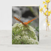 Papillon et abeille, carte de voeux vierge (Fleur jaune)