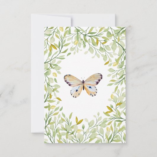 Papillon et Carte de remerciements plat vert (Dos)
