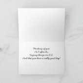 Papillon et Fleur Pensée de vous Carte de voeux (Intérieur)