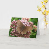 Papillon et Fleur Pensée de vous Carte de voeux (Fleur jaune)