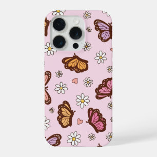 Papillon et fleurs motif sans couture